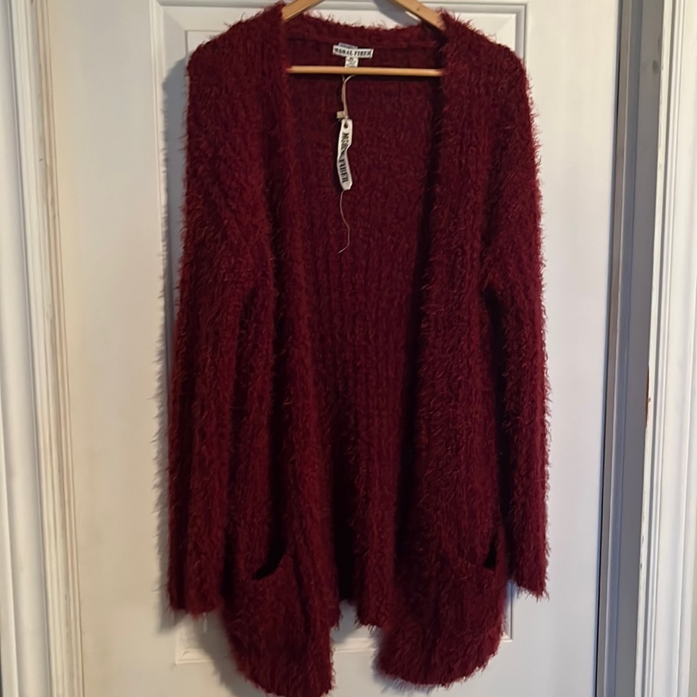 Open long sweater cardigan